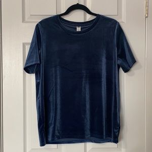 Navy velvet tee
